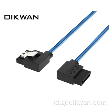 SATA Tekuk kanan ke kabel SATA kanan tikungan